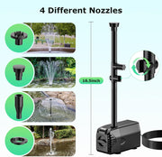 35W Solar Water Fountain Pump 4 Different Nozzles