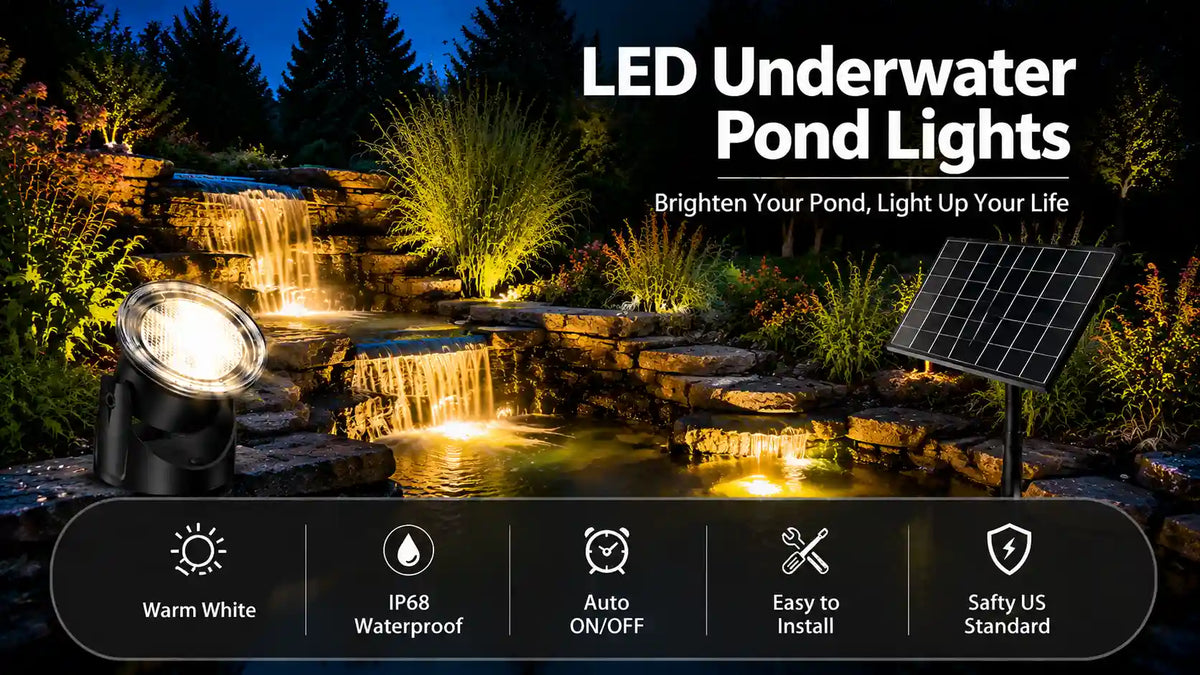 3W Warmwhite Solar Underwater Lights with 3 Heads