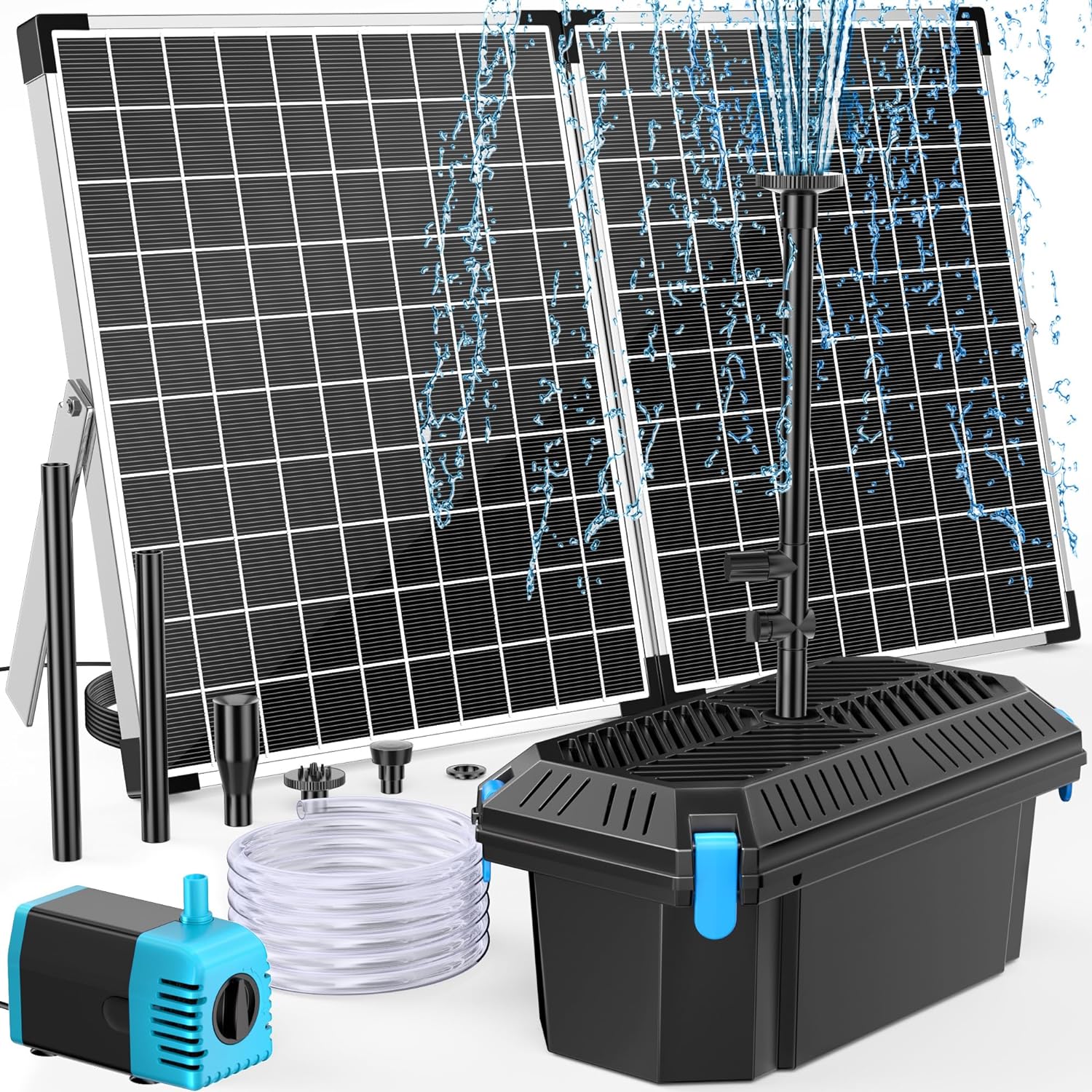 40W Solar Water Pond Pump & Filter Kit - 580GPH Adjustable Flow