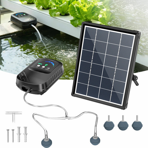 4W Solar Pond Aerator with 2200mAh Battery & Digital Display