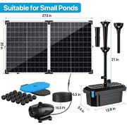 P3553 55W 580GPH Solar Pond Filter & Fountain Kit