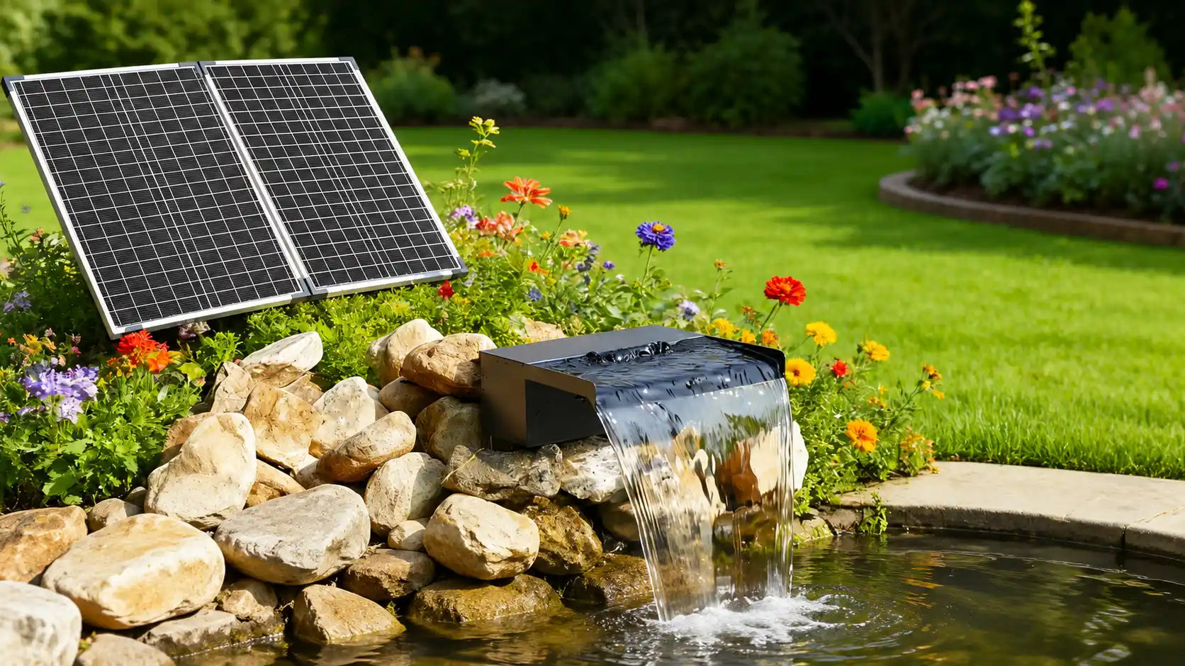 55W waterfall pump solar