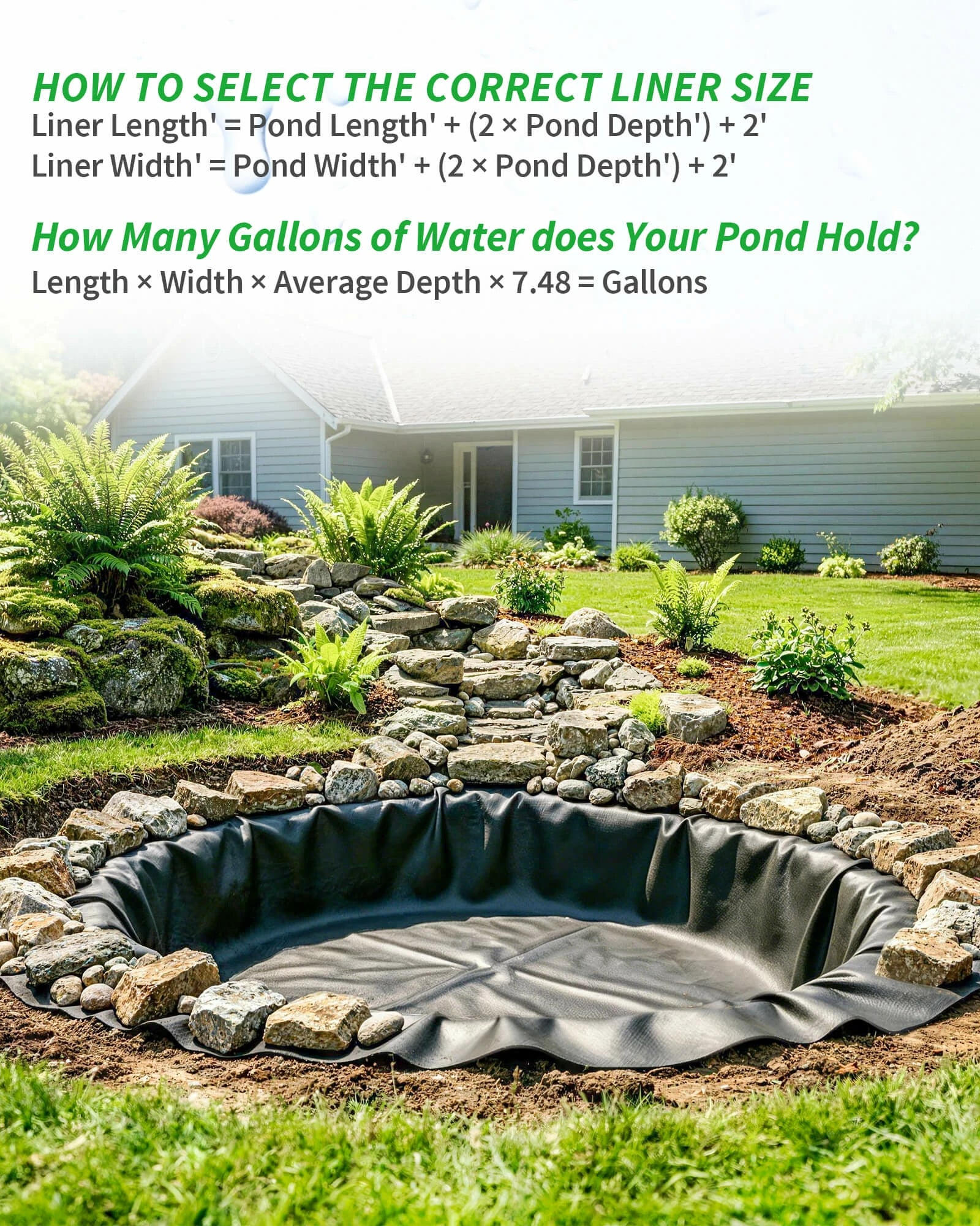 13' x 13' 45mil EPDM Pond Liner