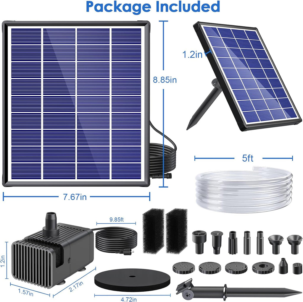 6.5W Solar Water Fountain Pump Package Included