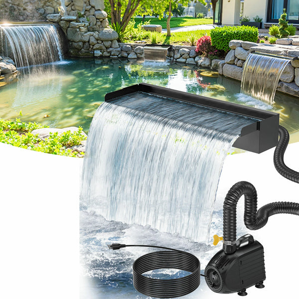1200GPH Waterfall Pump Kit with 24"x4.3" Spillway