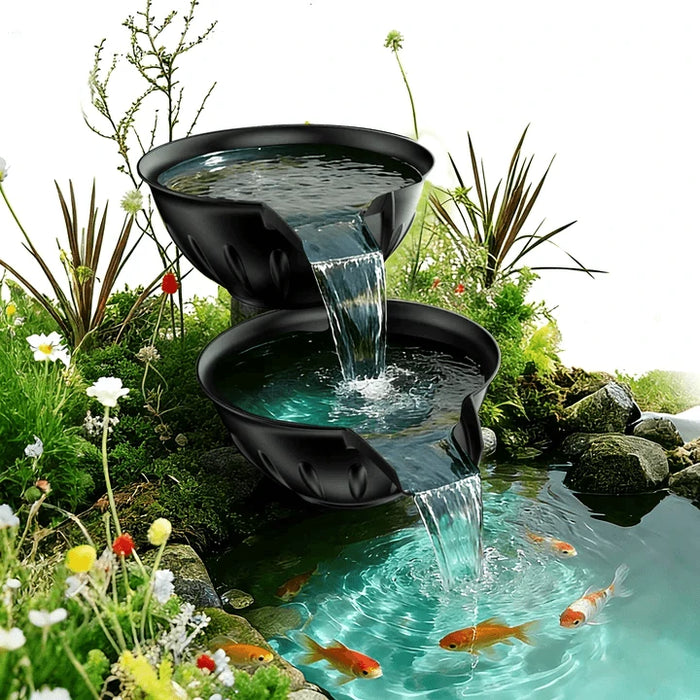POPOSOAP 40W 660GPH Spillway Fountain Kit with 2 Basins product support, user manual, and specifications