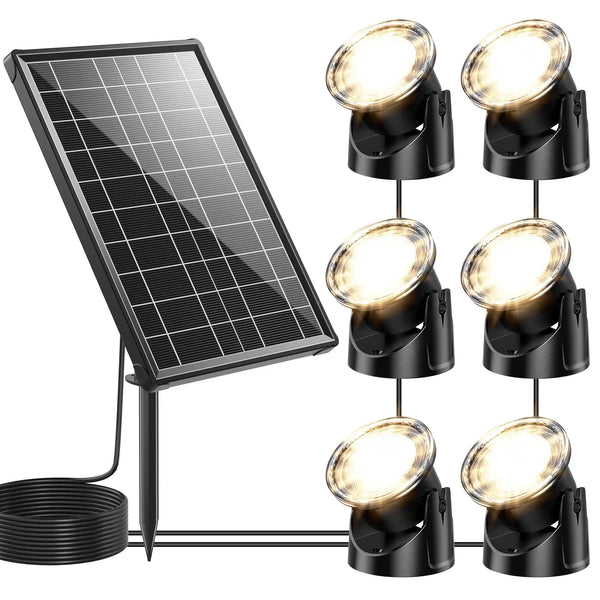 8W Warmwhite Solar Underwater Lights with 6 Heads