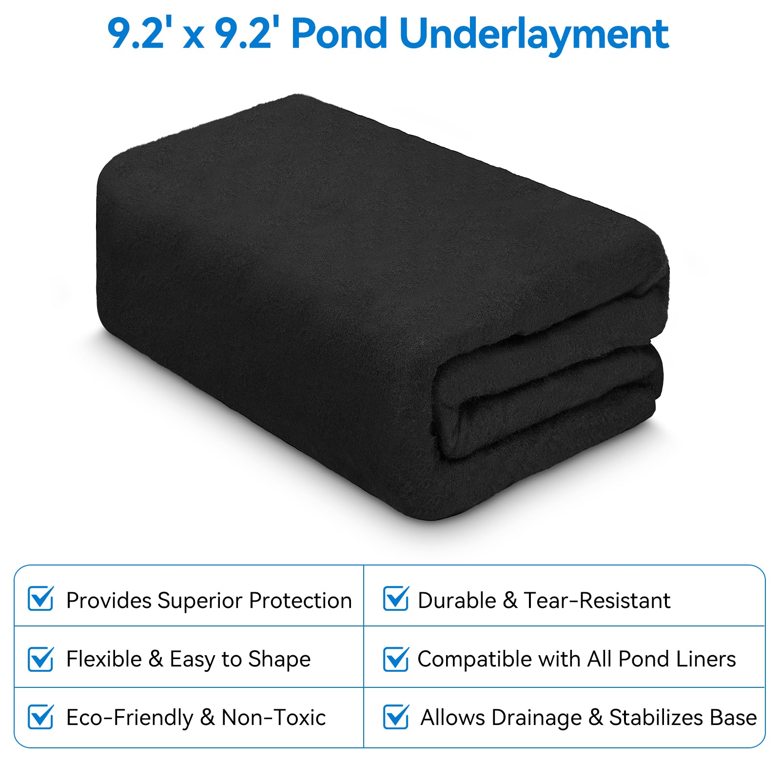 4′ x 4′ Pond Advanced Kit | 5-in-1 Filter, Waterfall, Lights, Pond Liner & Underlayment