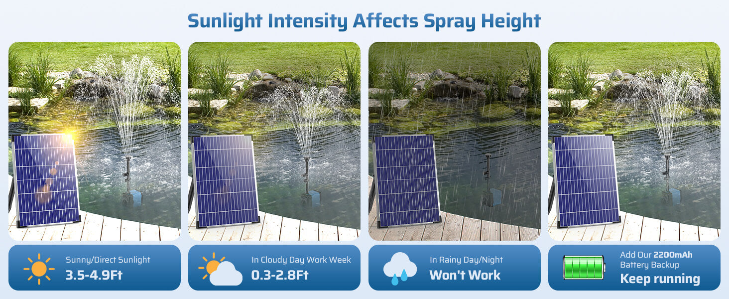 Sunlight Intensity Controls Spray Height
