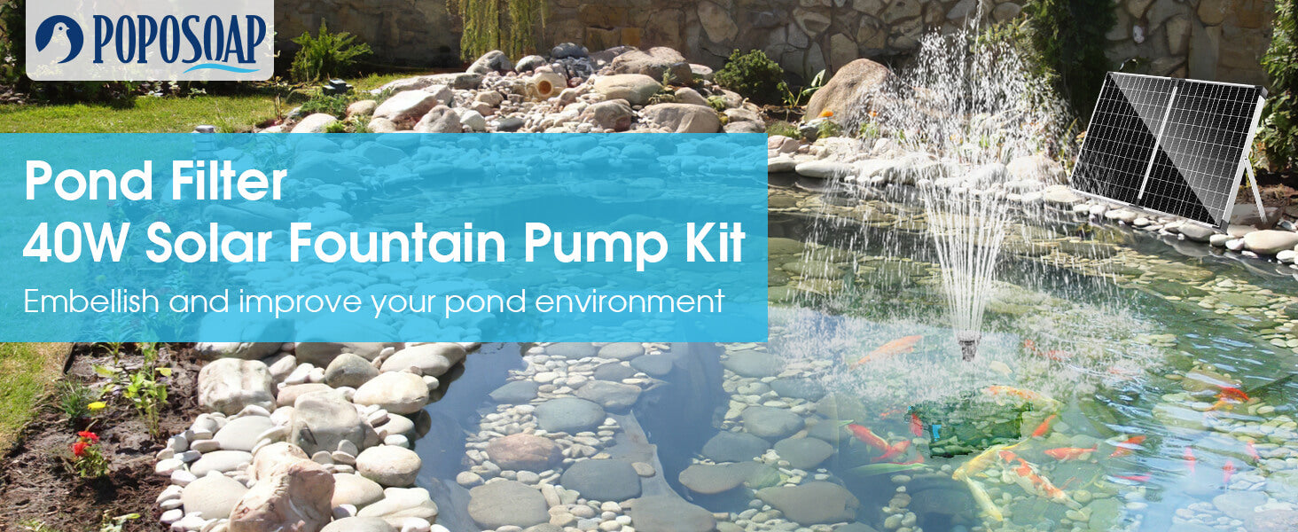 40W Solar Pond Filter Fountain Kit – Power Your Pond Naturally