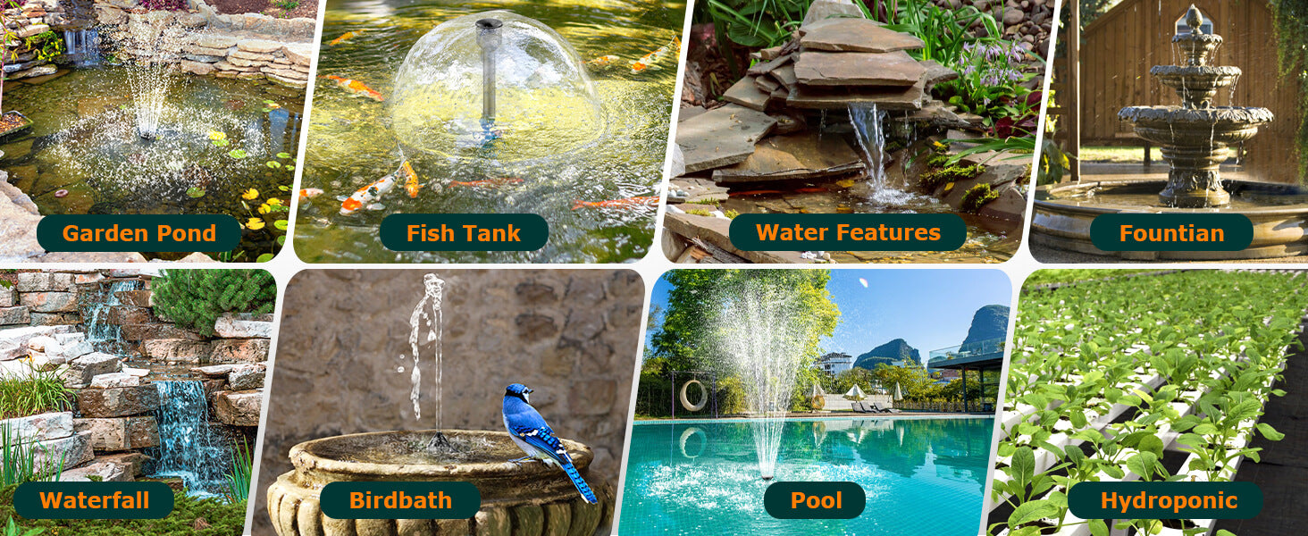 Ideal for Garden, Birdbath, Waterfall & Hydroponics