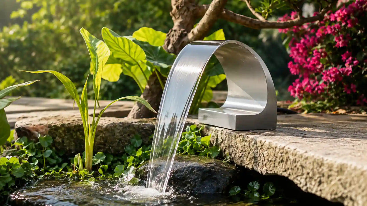 Backyard waterfall pond pump