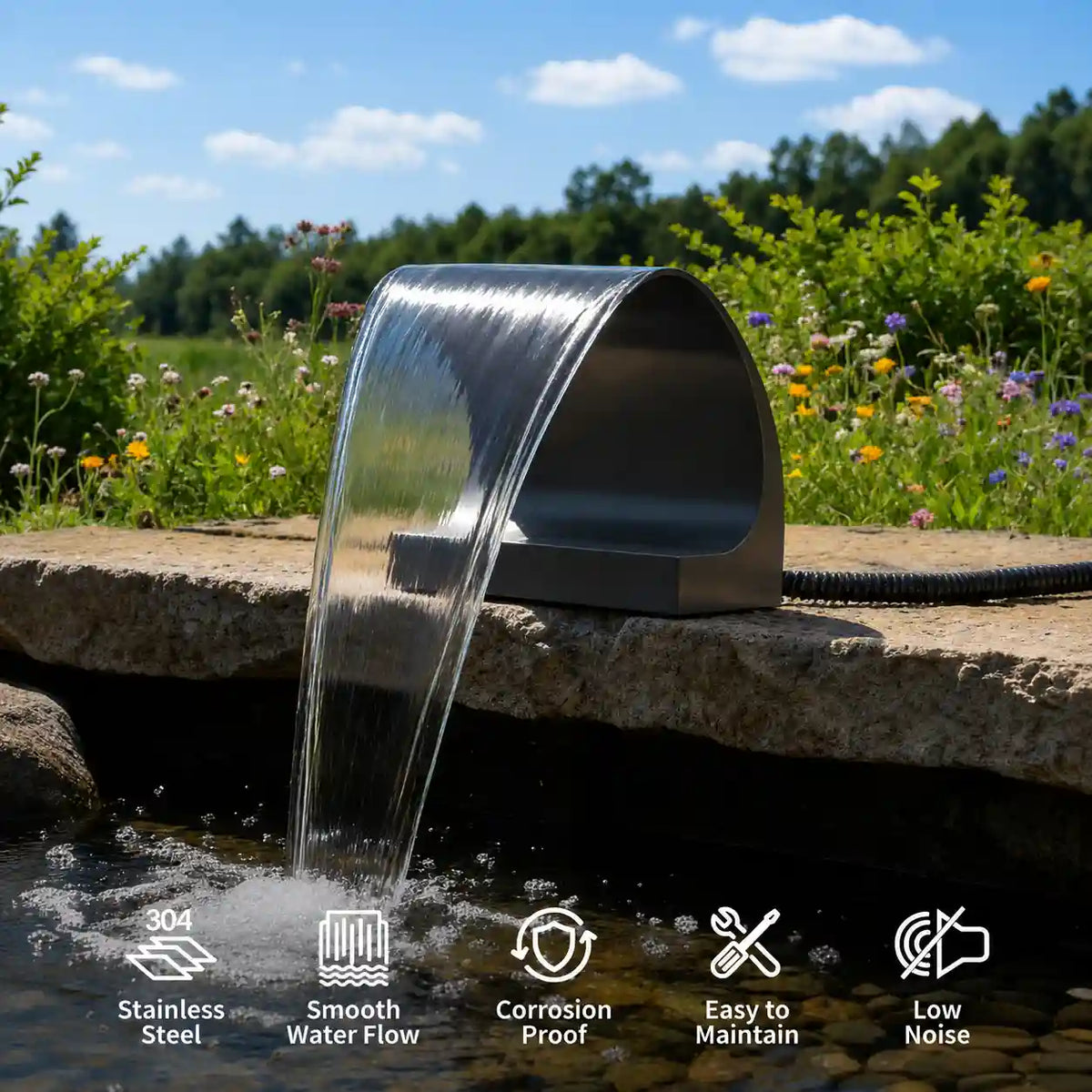 Durable 304_waterfall_pond_pump