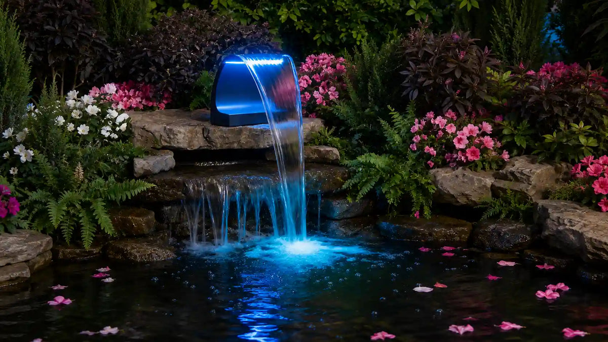 Garden sanctuary waterfall pond pump