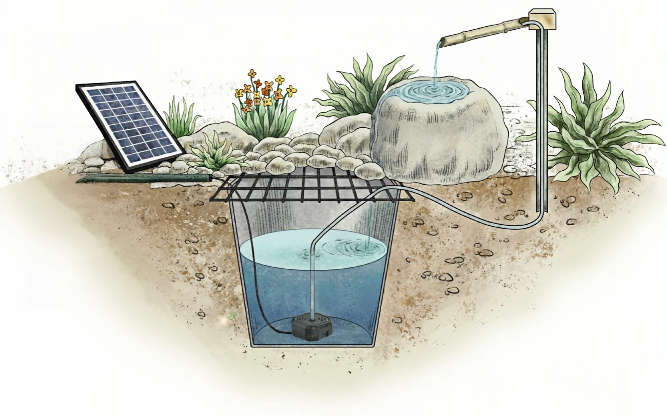 POPOSOAP four-stage solar filtration flow diagram