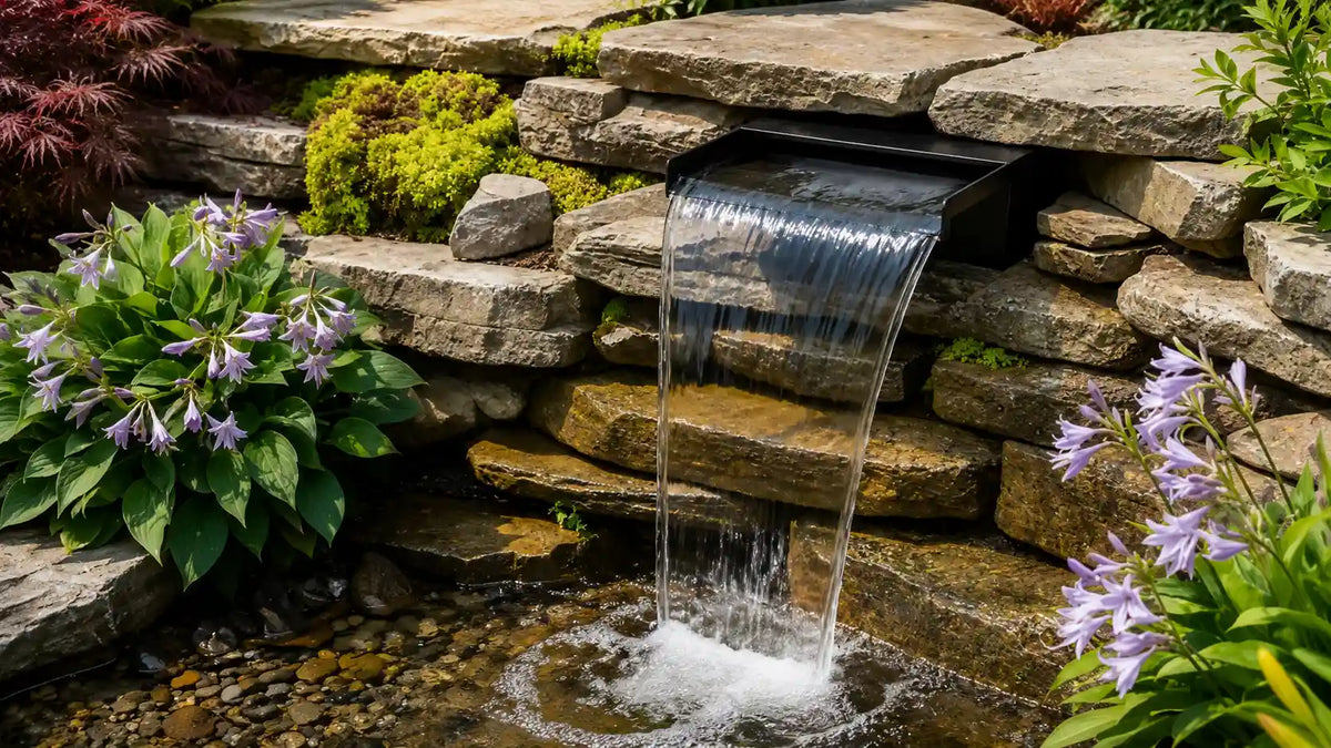 POPOSOAP waterfall kit for koi ponds, backyard landscapes