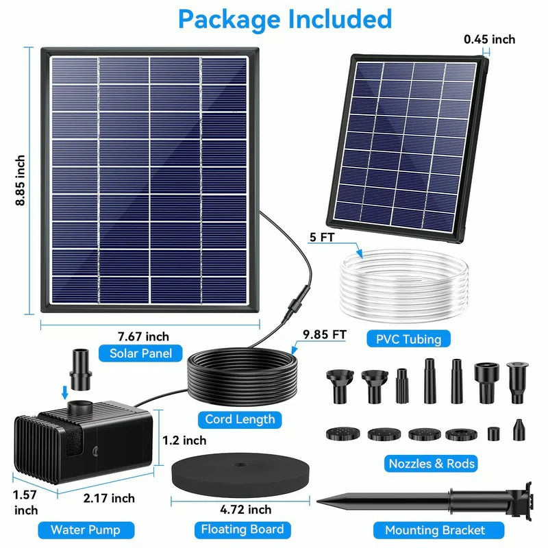 Solar Bird Bath Fountain Kit