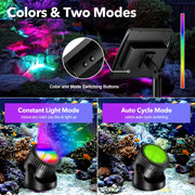 Underwater Solar Pond Lights - RGB & Fixed Color Modes