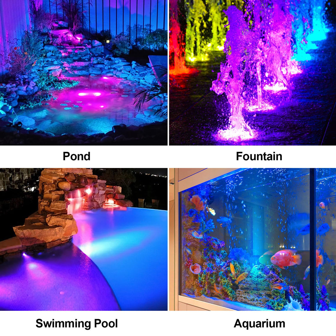 Poposoap RGB pond lights