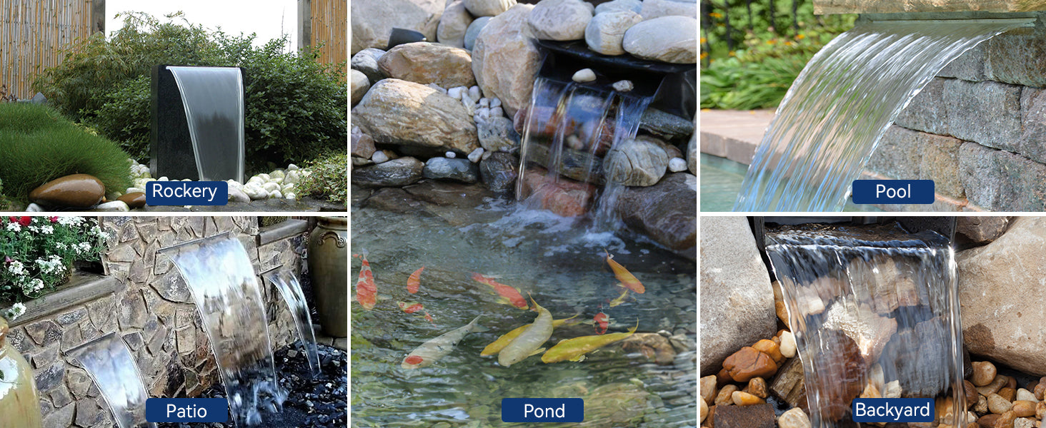 Versatile Water Feature Applications - Rockery, Patio, Pond, and More