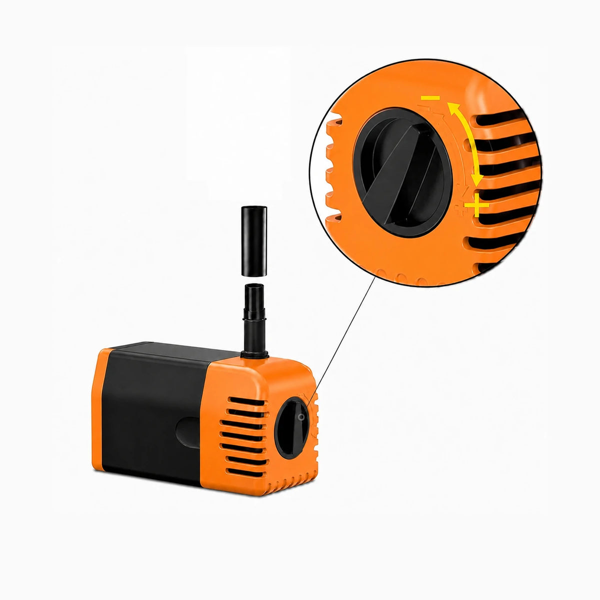 adjustable flow fountain with solar pump