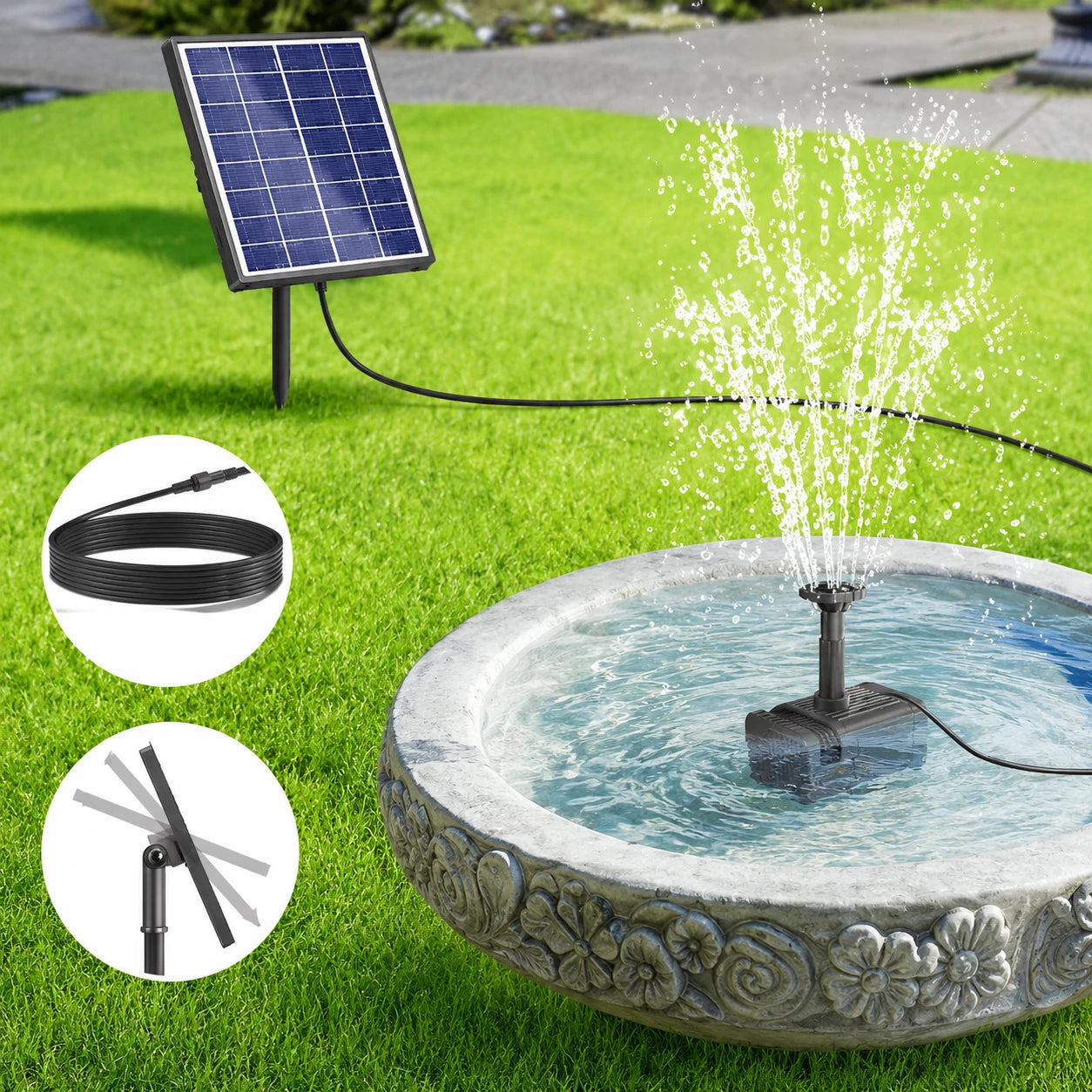 adjustable small solar fountain pump