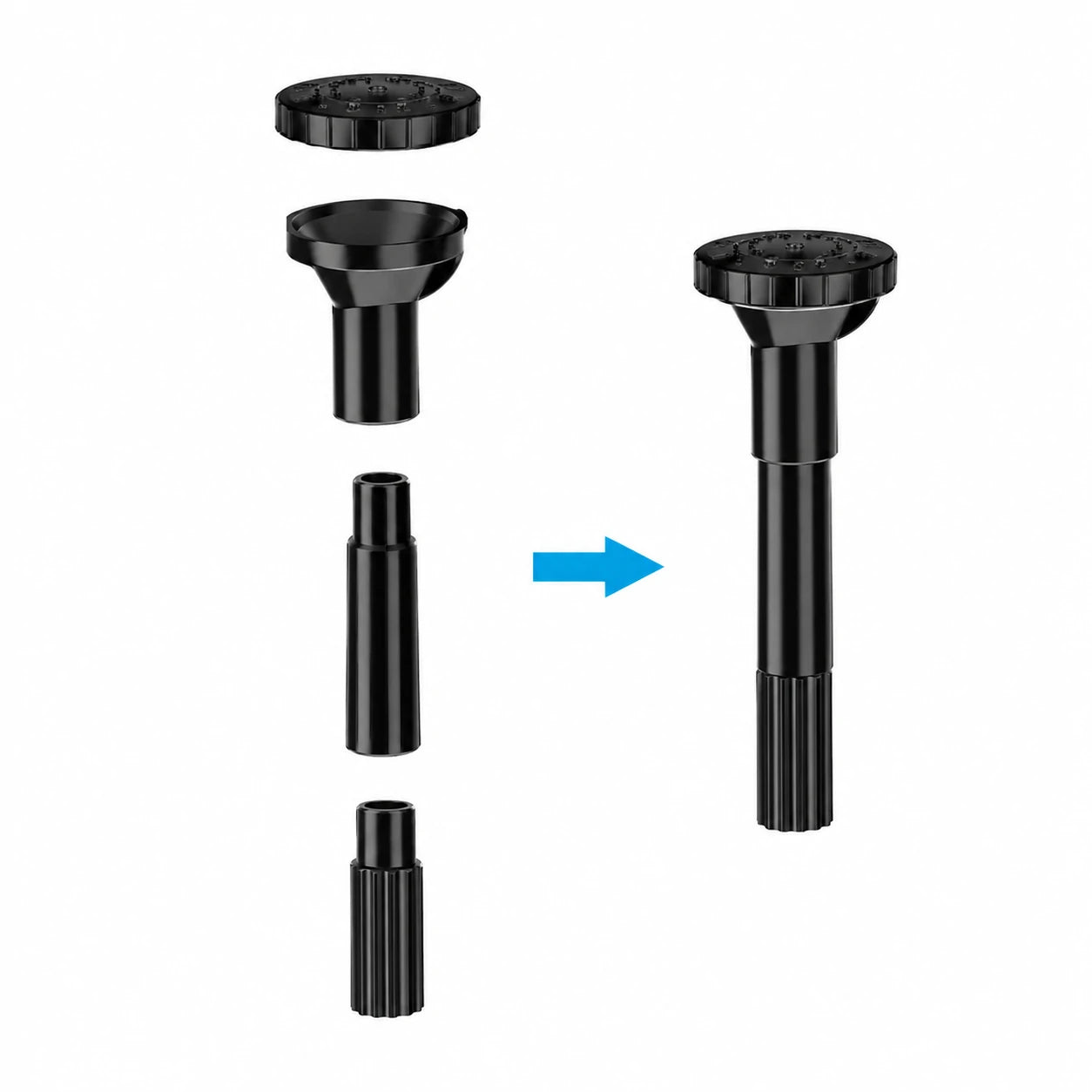 assemble small solar fountain pump head