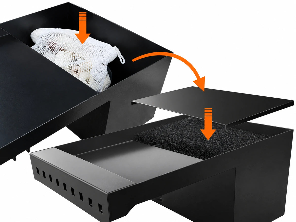 assemble solar powered garden waterfall box