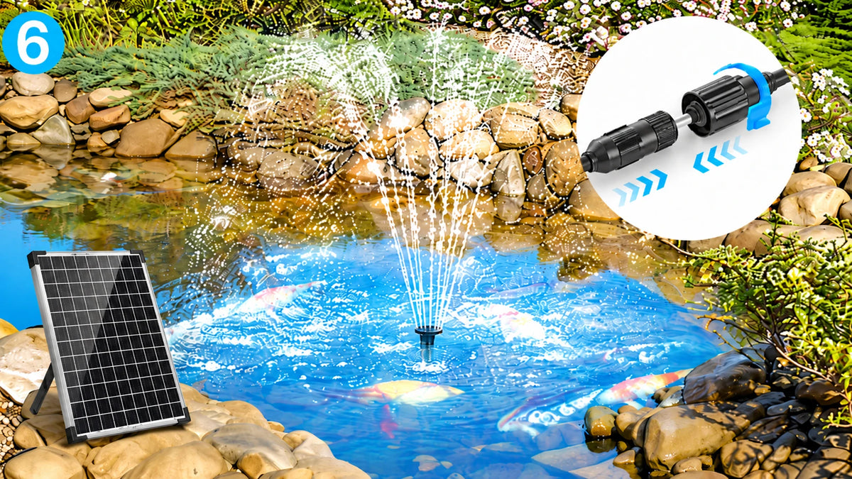 connect solar pond pump and filter system