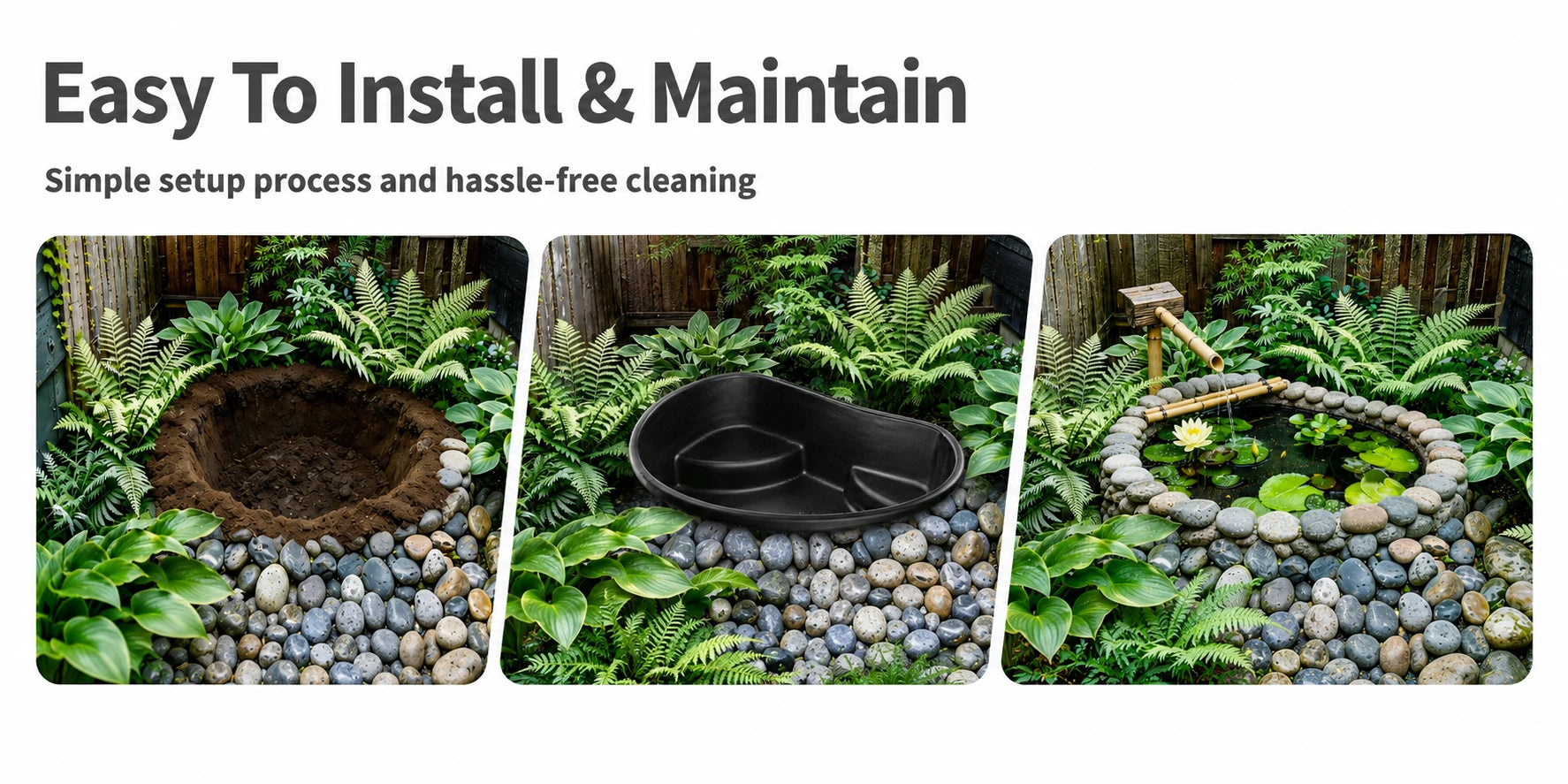 easy to install small preformed pond