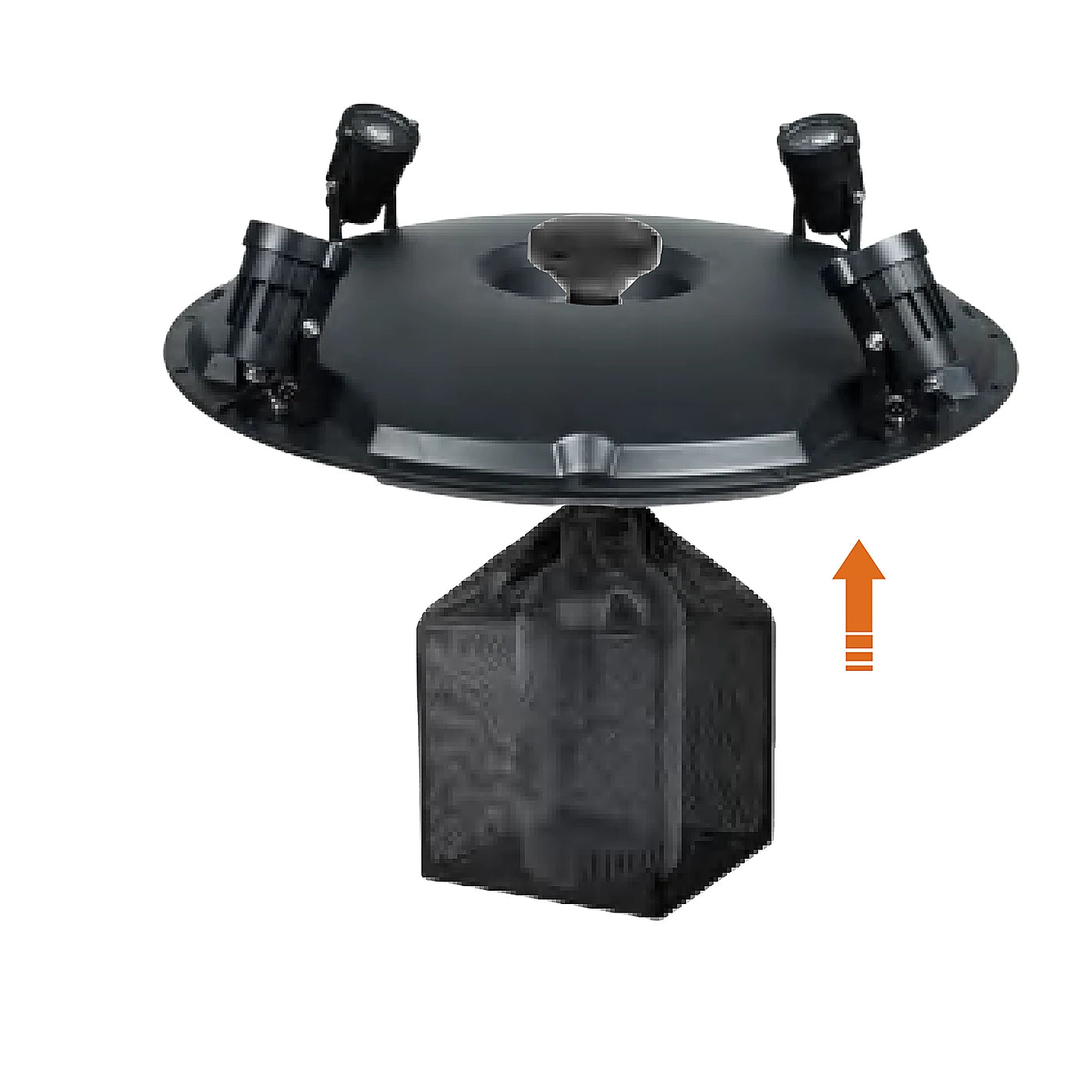 floating fountain lights mesh cage
