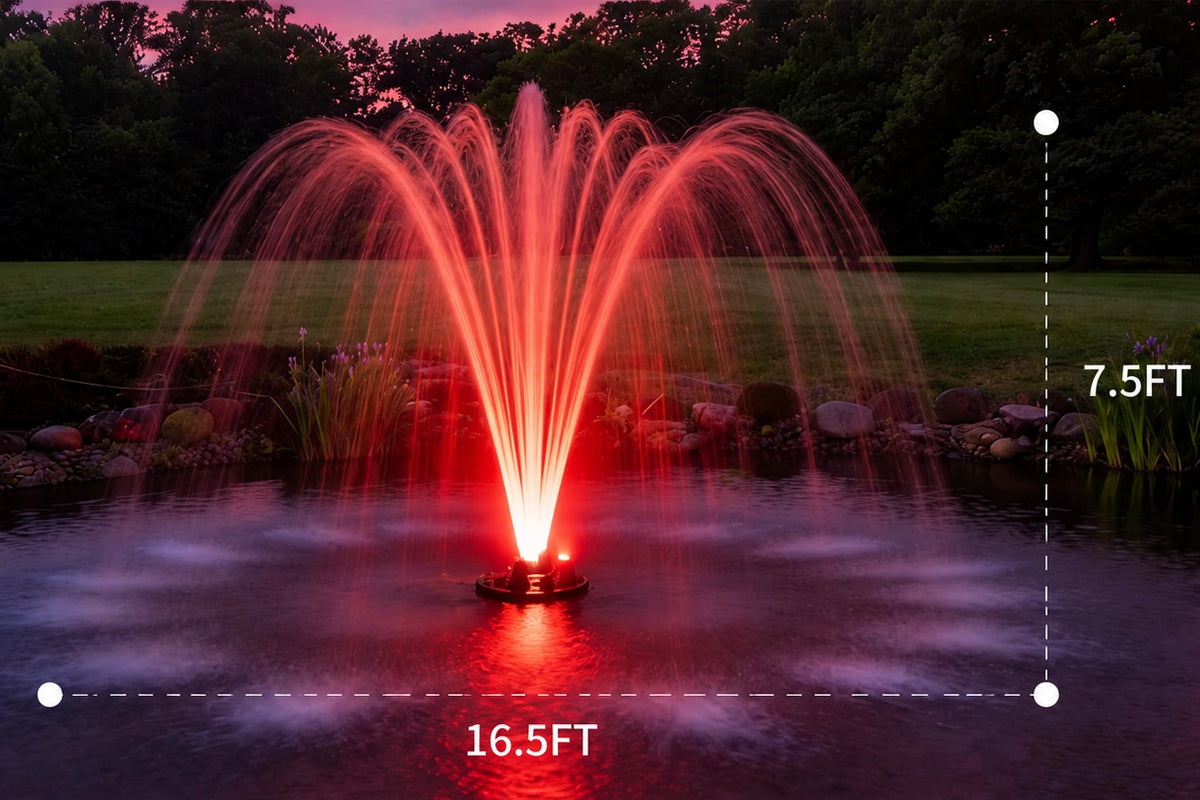 floating fountain lights short spray head