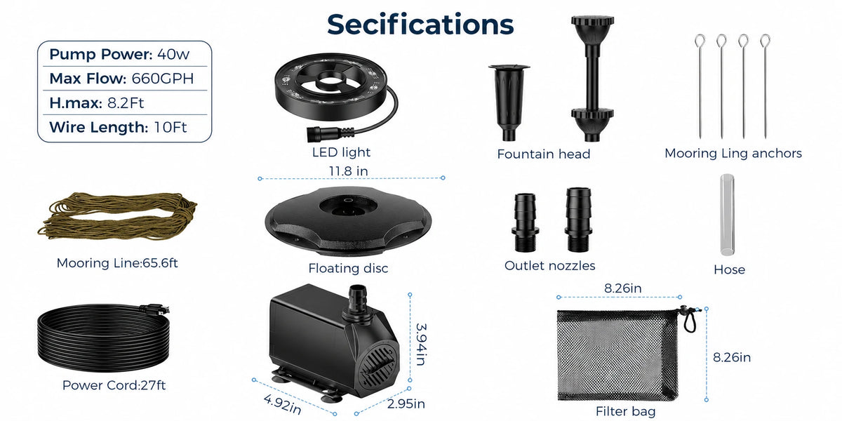 floating fountains for ponds package