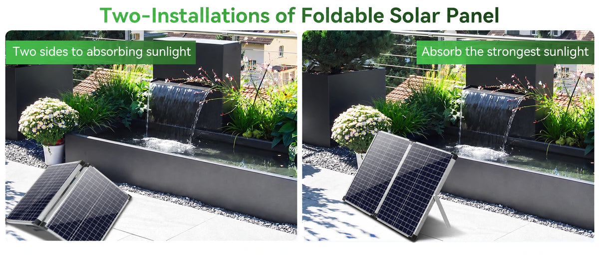 foldable solar pond pump waterfall