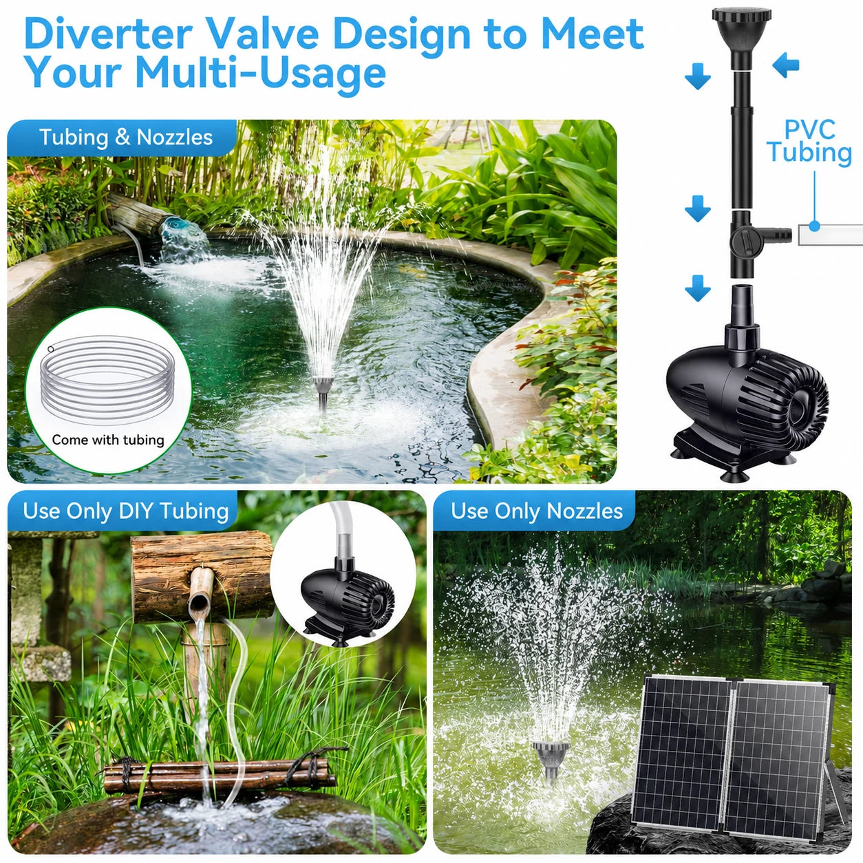 55W 580GPH Solar Fountain Pump