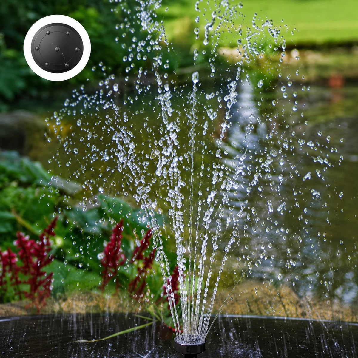 fountain solar powered water pump head