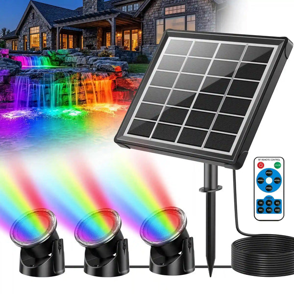 4W Colored Solar Underwater Lights with 3 Heads