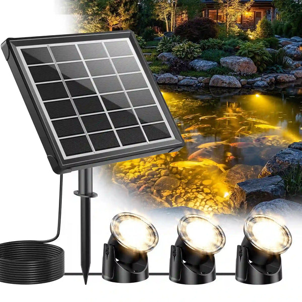 4W Warmwhite Solar Underwater Lights with 3 Heads