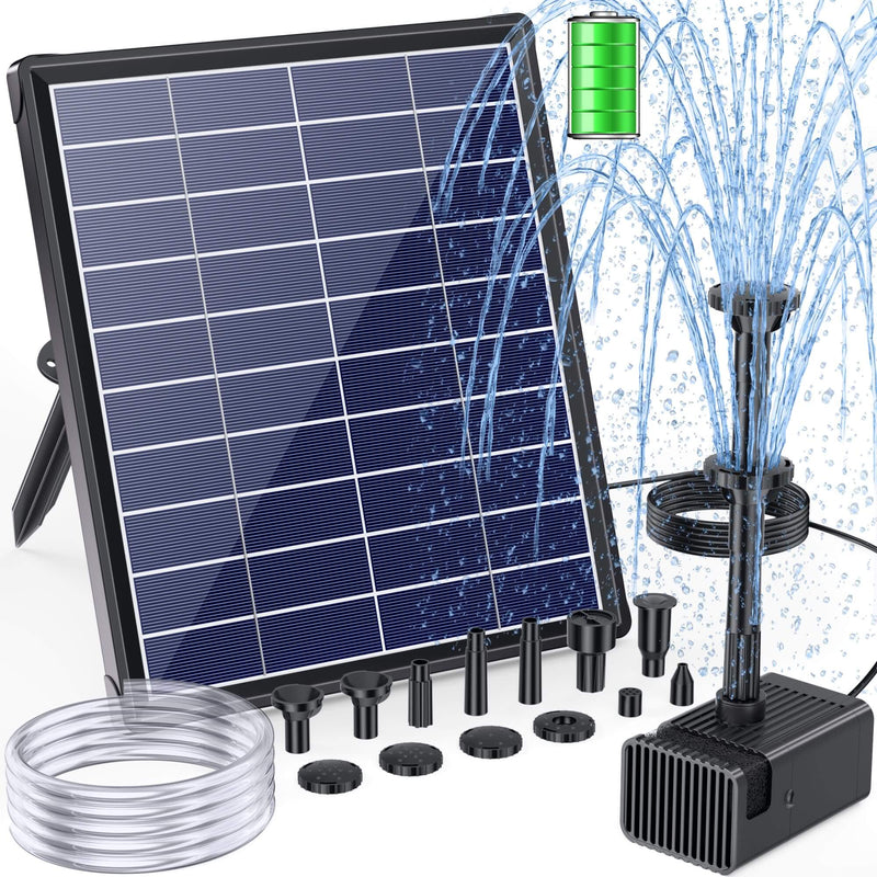POPOSOAP 6.5W 80GPH Solar Birdbath Fountain Pump with Battery product support, user manual, and specifications