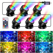 6-Head RGB AC Underwater Pond Lights