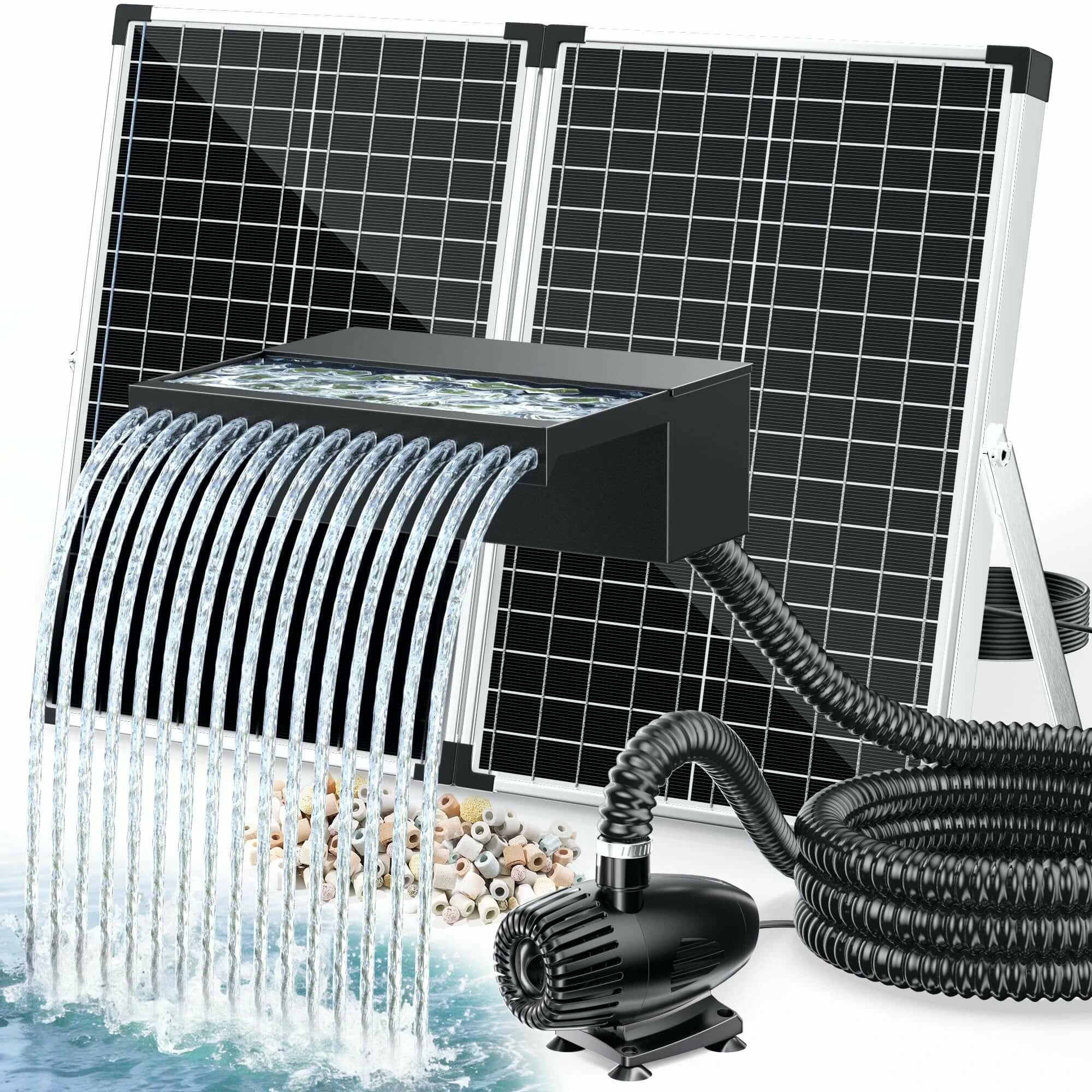 P5703S 70W Solar Pond Waterfall Spillway with Fountain Pump