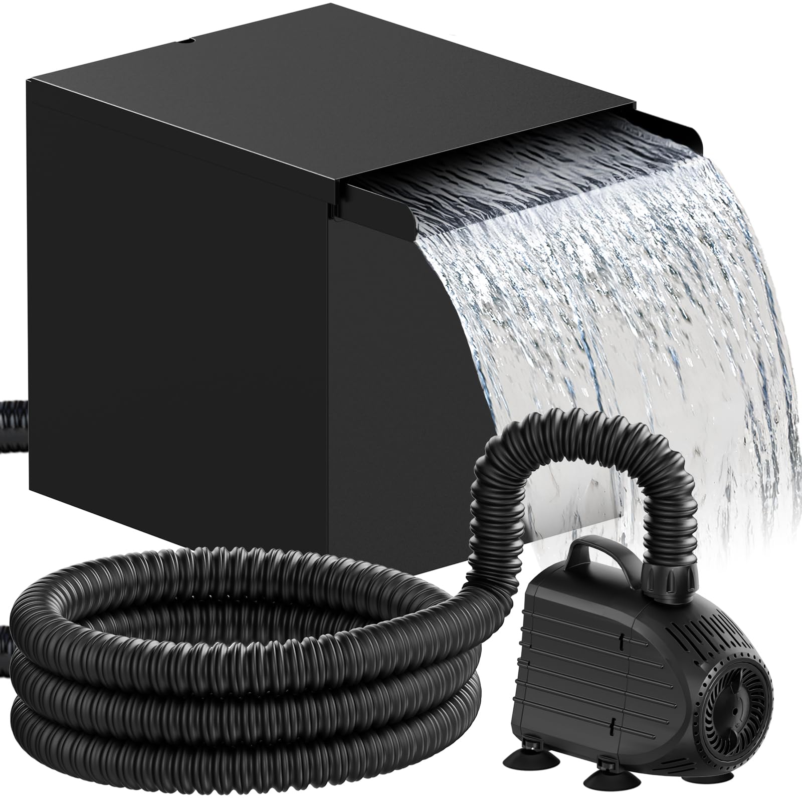 80W 1200GPH Electric Waterfall Pump Kit with 12"x13.4"x13.4" Spillway