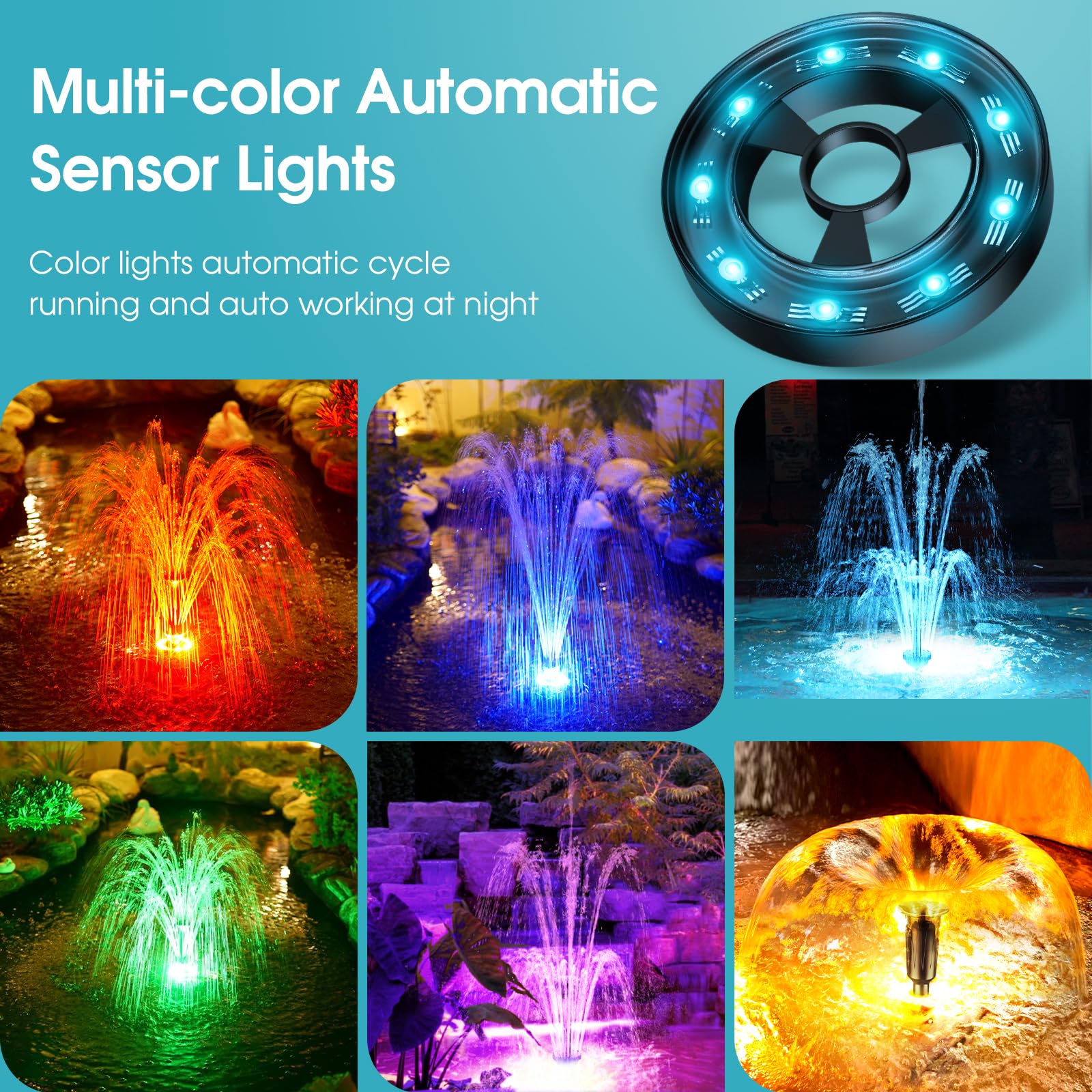 P2326D 40W 660GPH AC Pond Filter Fountain with Light