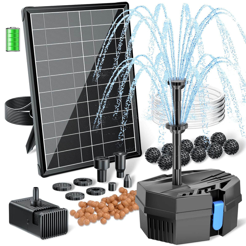 Goldfish Solar Pond Filter Fountain with Battery