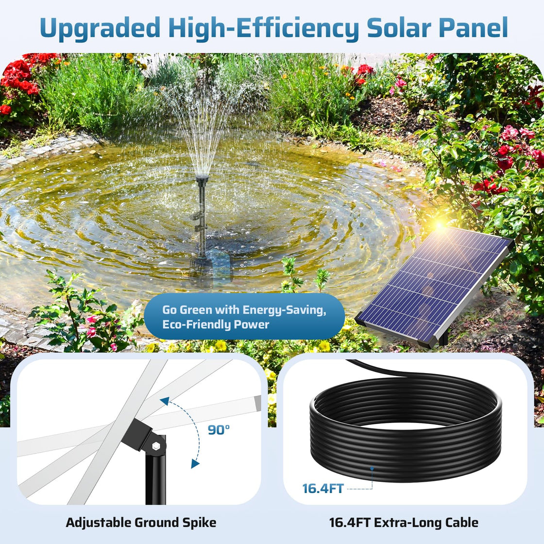 Poposoap Solar Water Fountain Pump