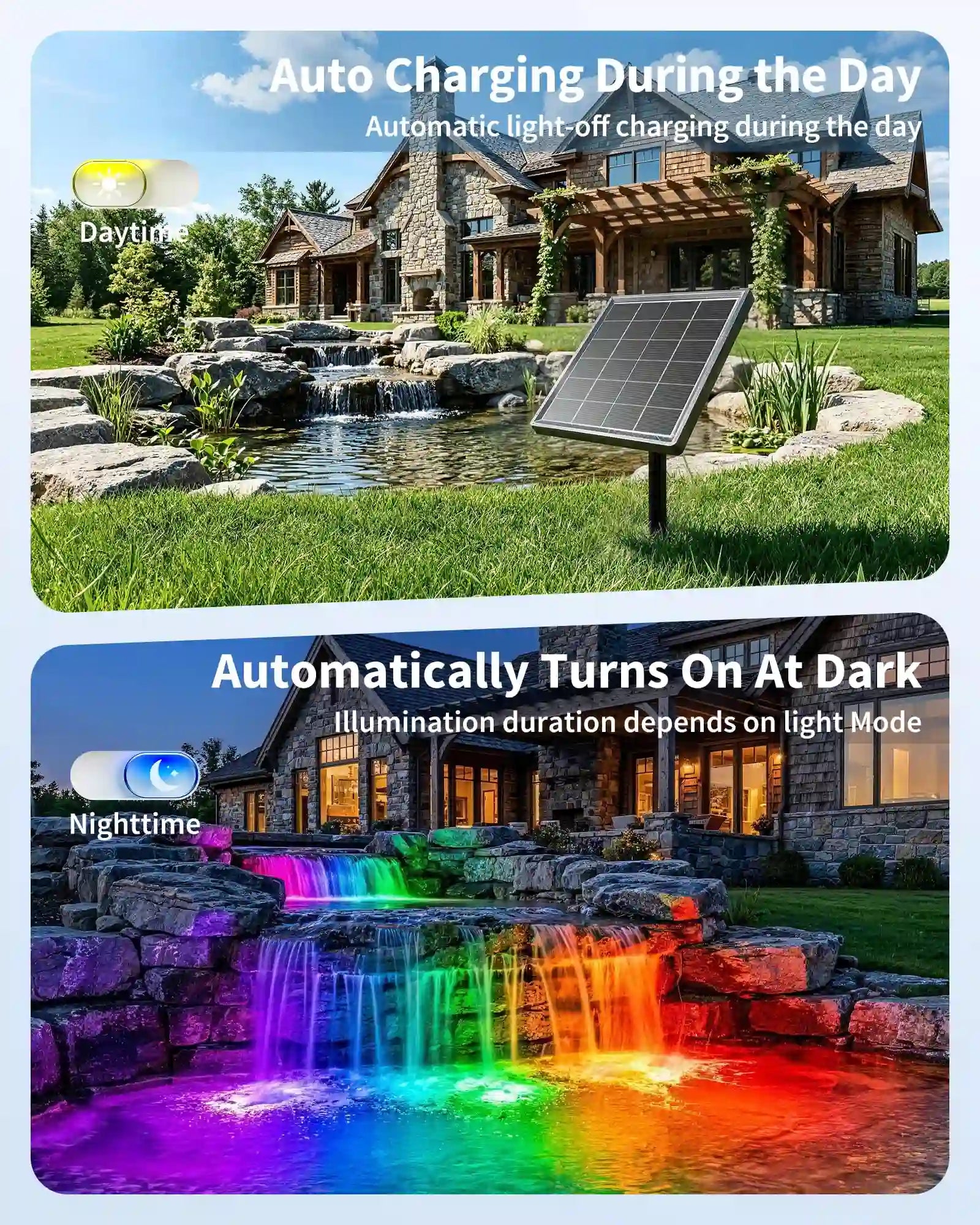 3W Colored Solar Underwater Lights with 3 Heads