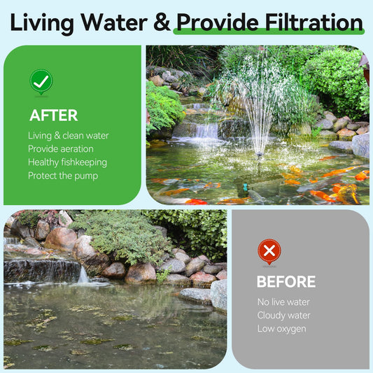 P3303 30W 320GPH Solar Pond Filter & Fountain Kit