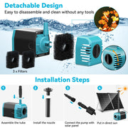 50W 360GPH Solar Water Fountain Pump