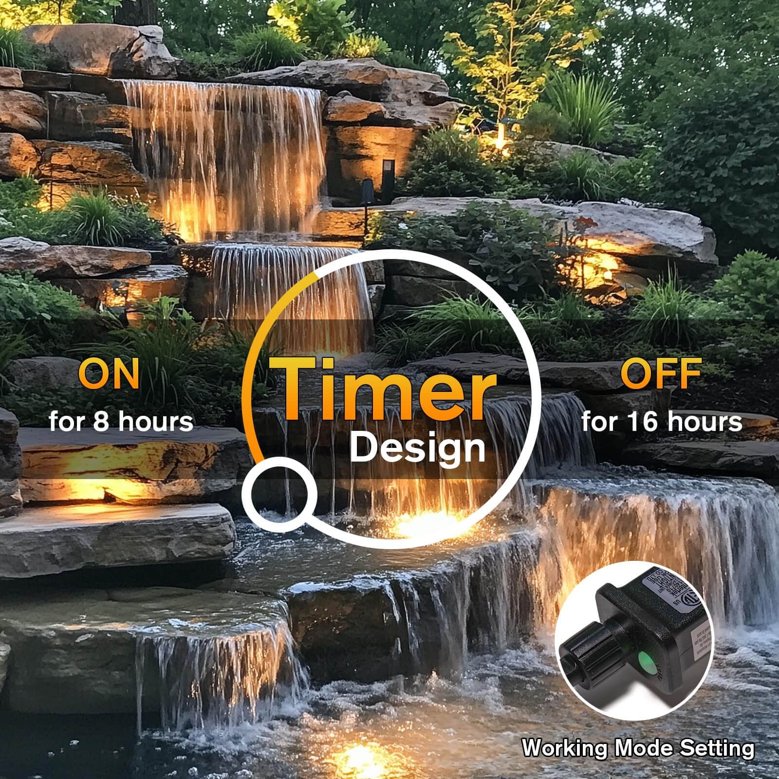 6-Head Warmwhite Underwater Electric Pond Lights