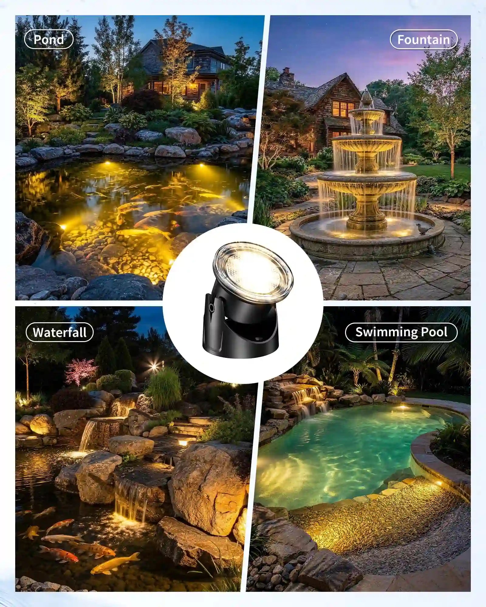 4W  Warmwhite Solar Underwater Lights with 3 Heads